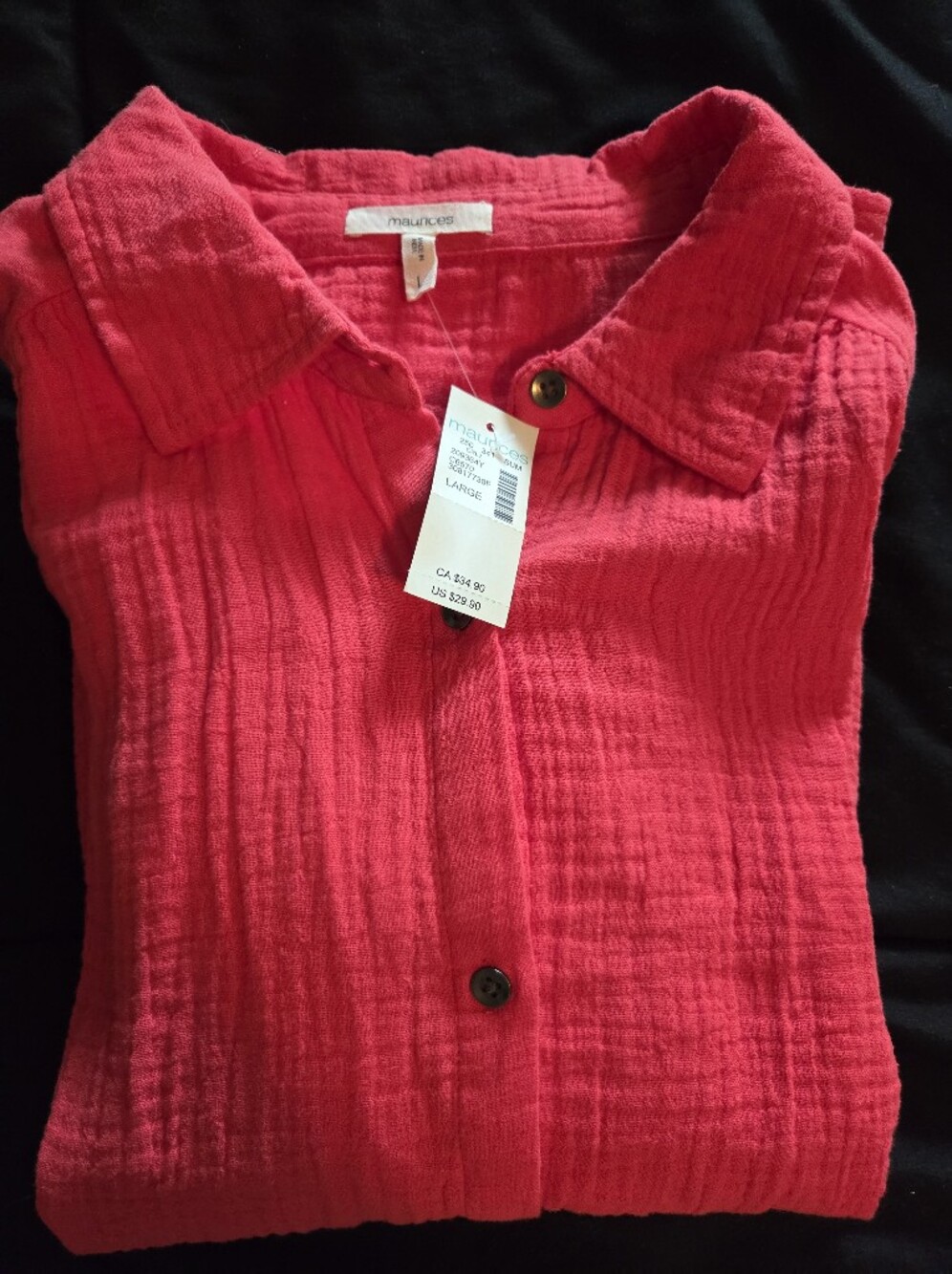 Maurices Pink Button-Down Shirt